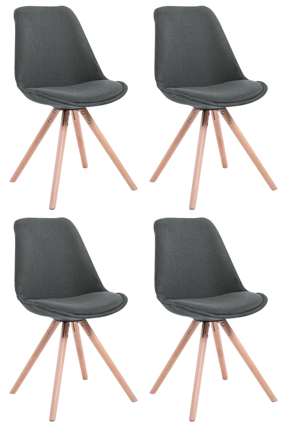 4-pack besöksstolar Toulouse tyg rund