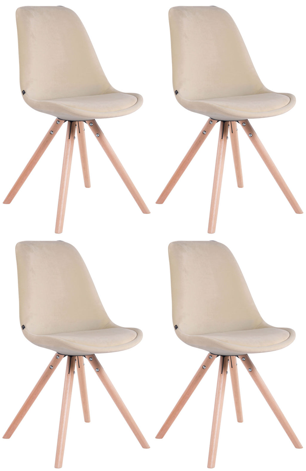 4-pack stolar Toulouse sammet rund