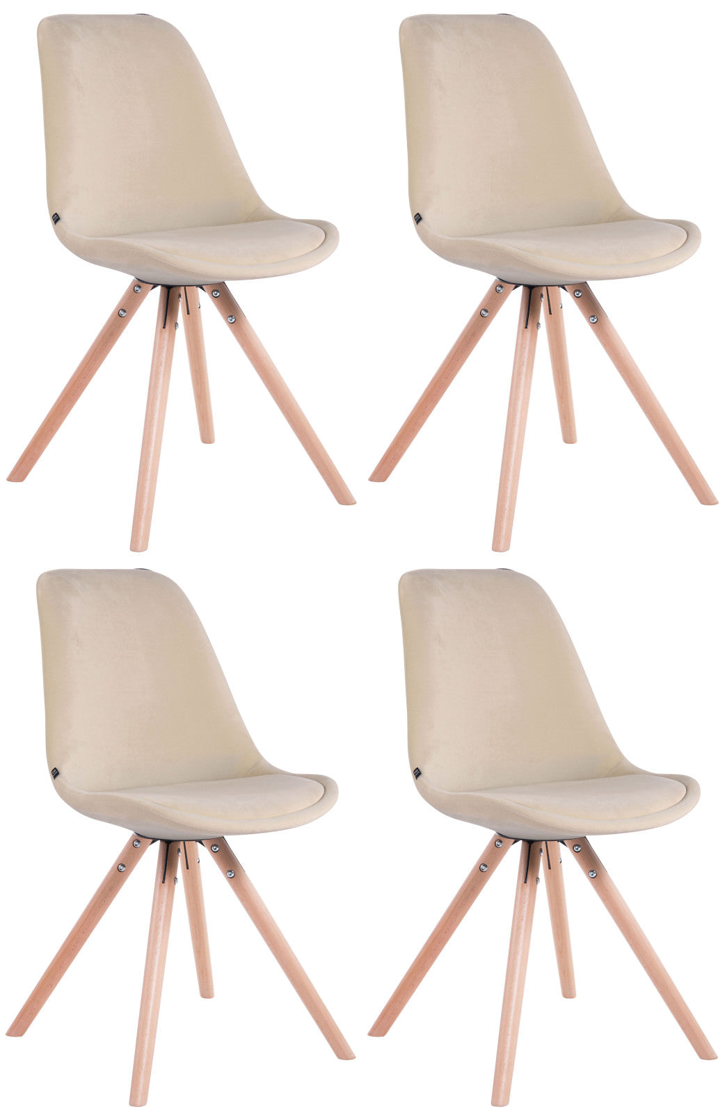 4-pack stolar Toulouse sammet rund