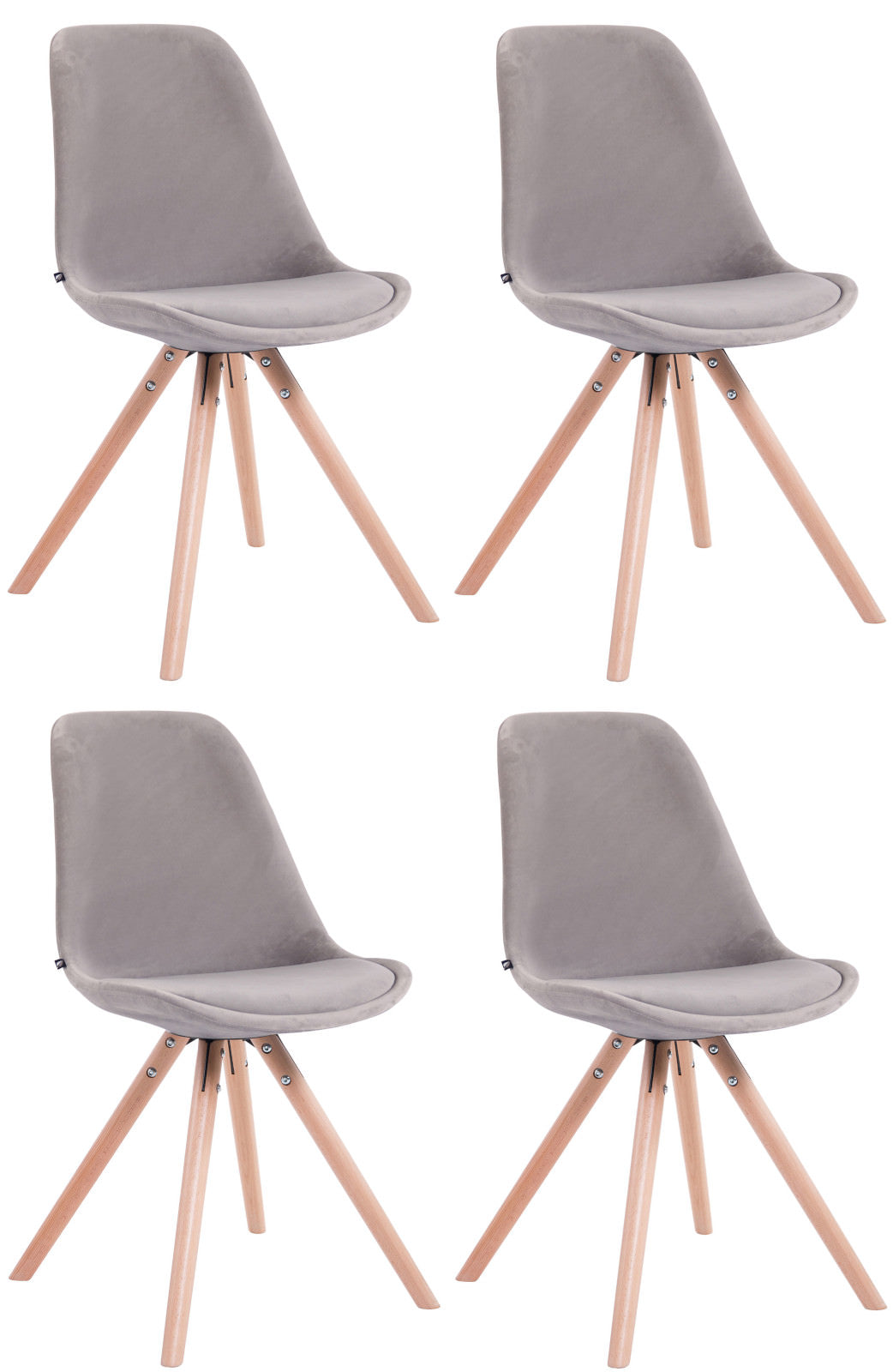 4-pack stolar Toulouse sammet rund