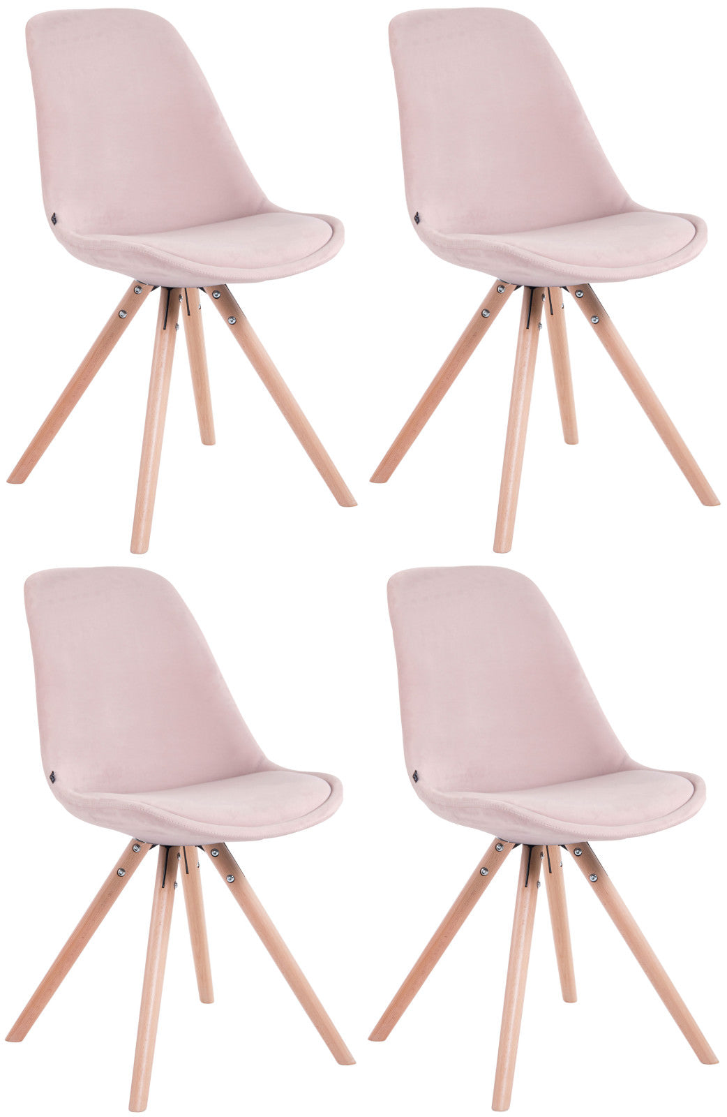 4-pack stolar Toulouse sammet rund