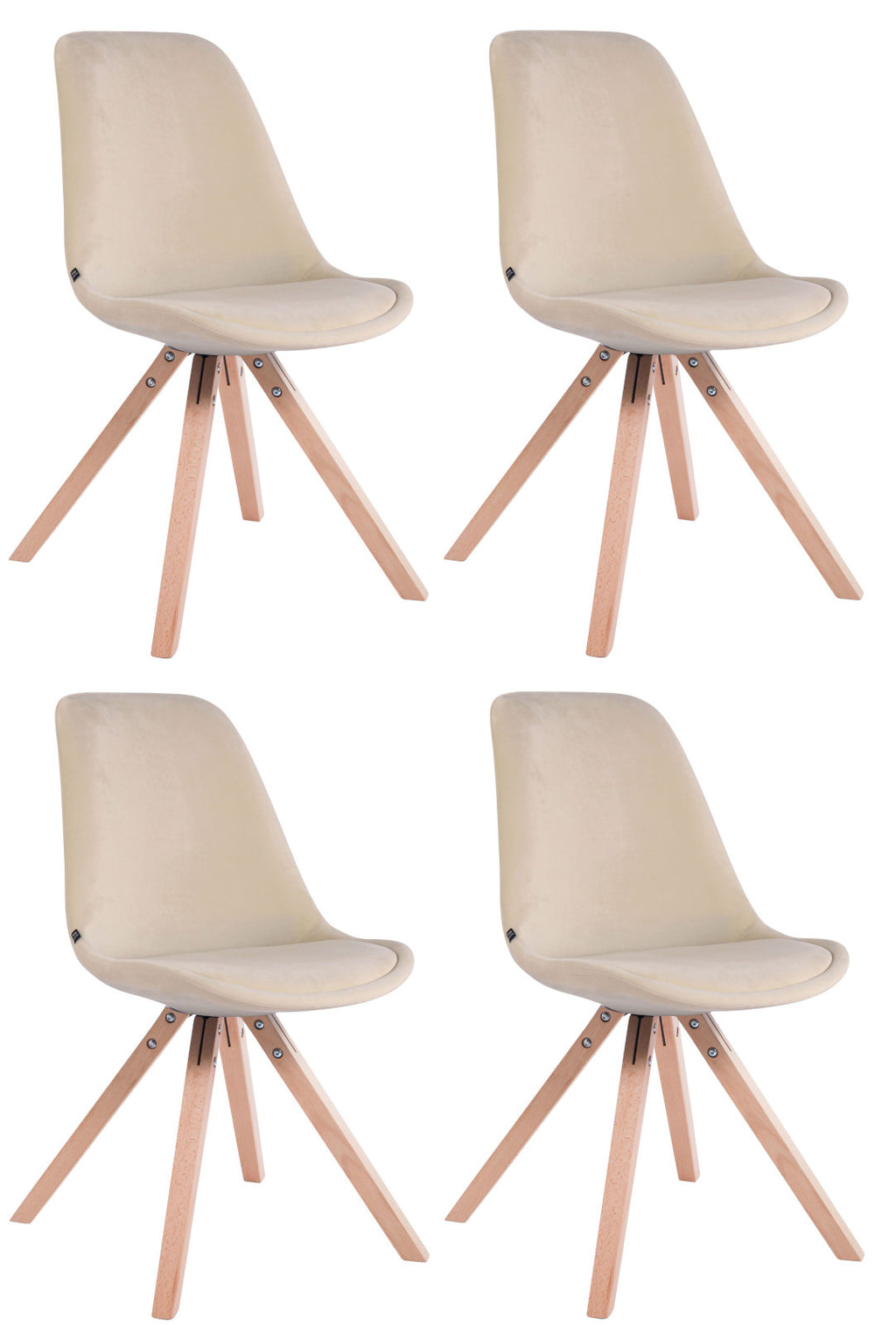 4-pack stolar Toulouse sammet Square