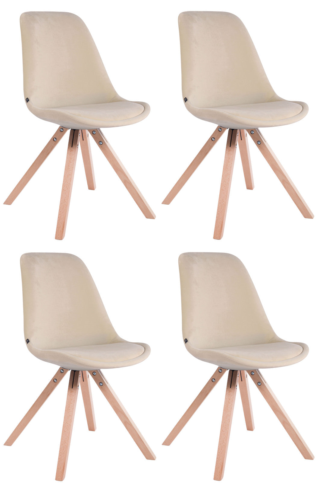 4-pack stolar Toulouse sammet Square