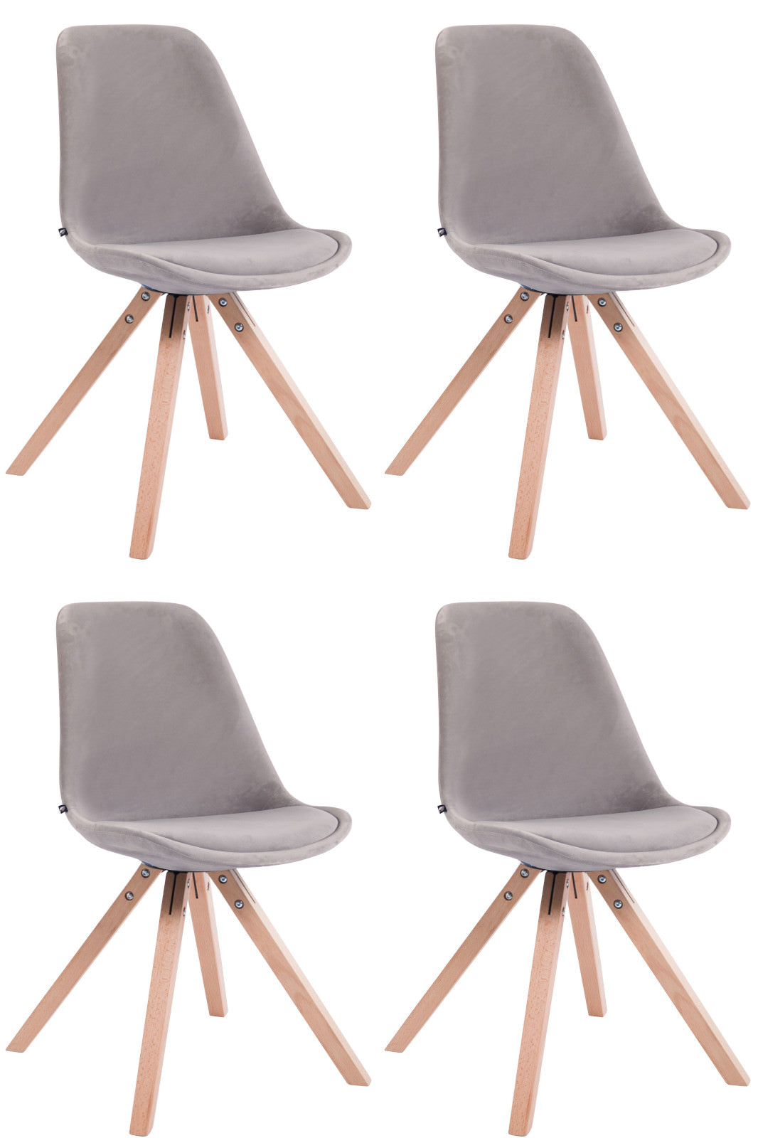 4-pack stolar Toulouse sammet Square