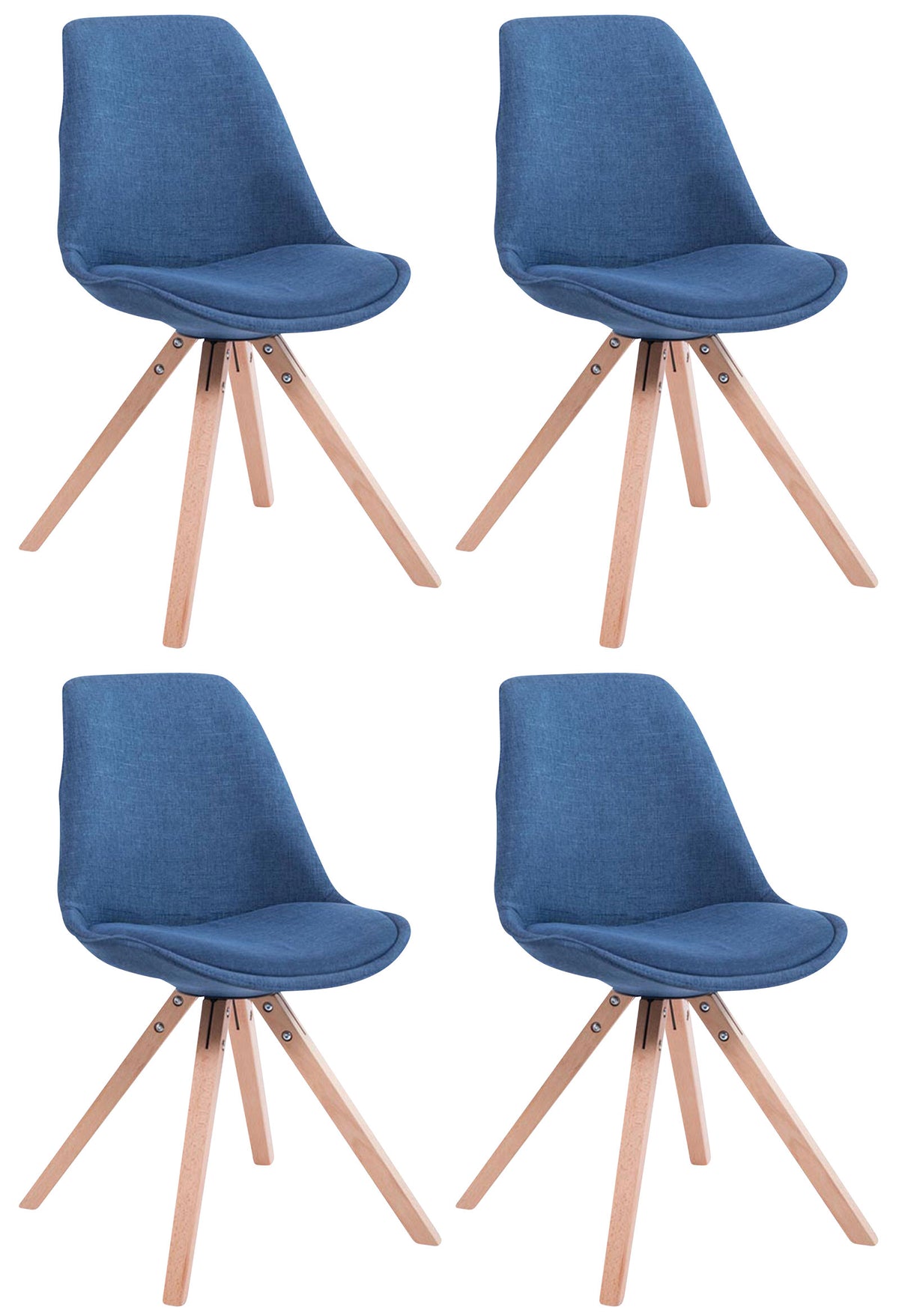 4-pack besöksstolar Toulouse tyg Square