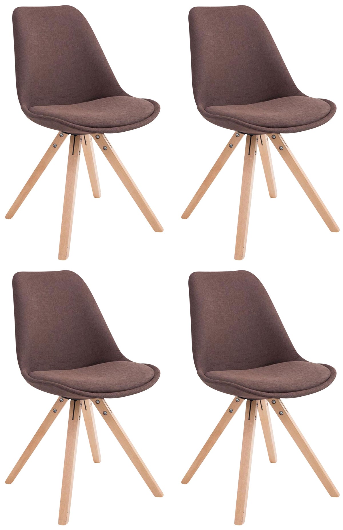 4-pack besöksstolar Toulouse tyg Square