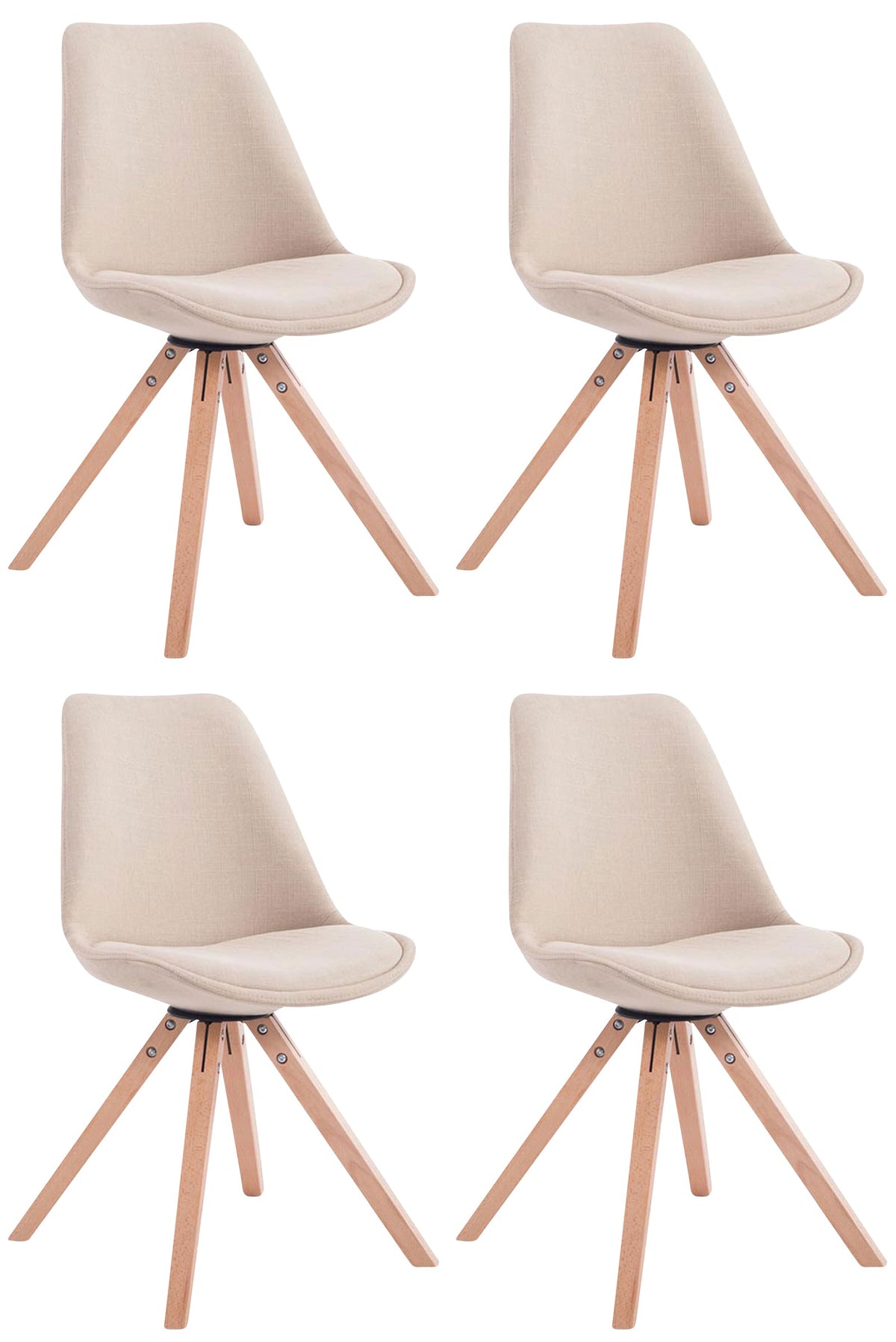 4-pack besöksstolar Toulouse tyg Square