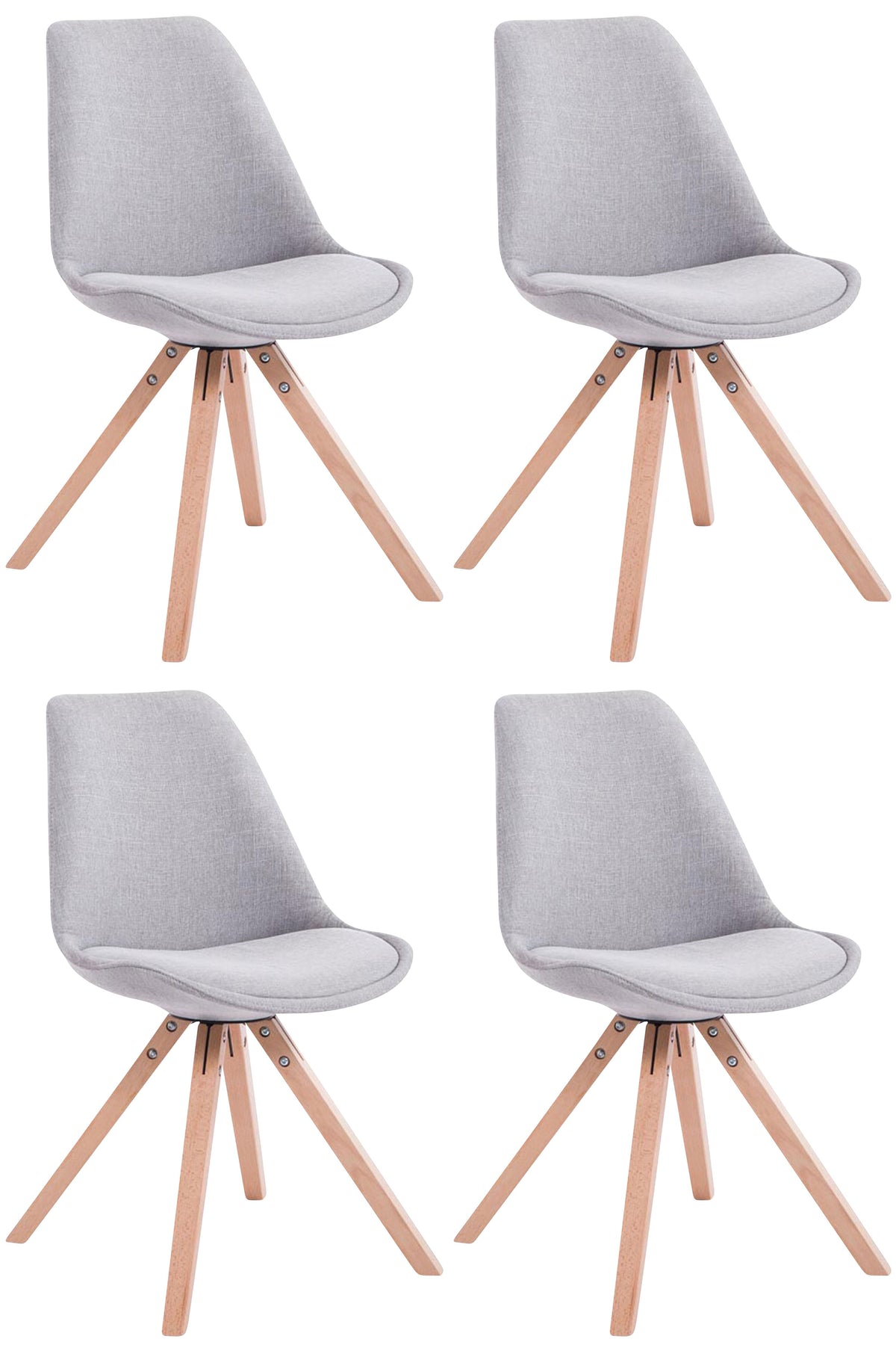 4-pack besöksstolar Toulouse tyg Square