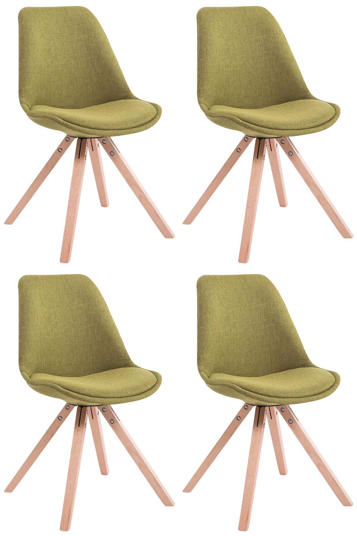 4-pack besöksstolar Toulouse tyg Square