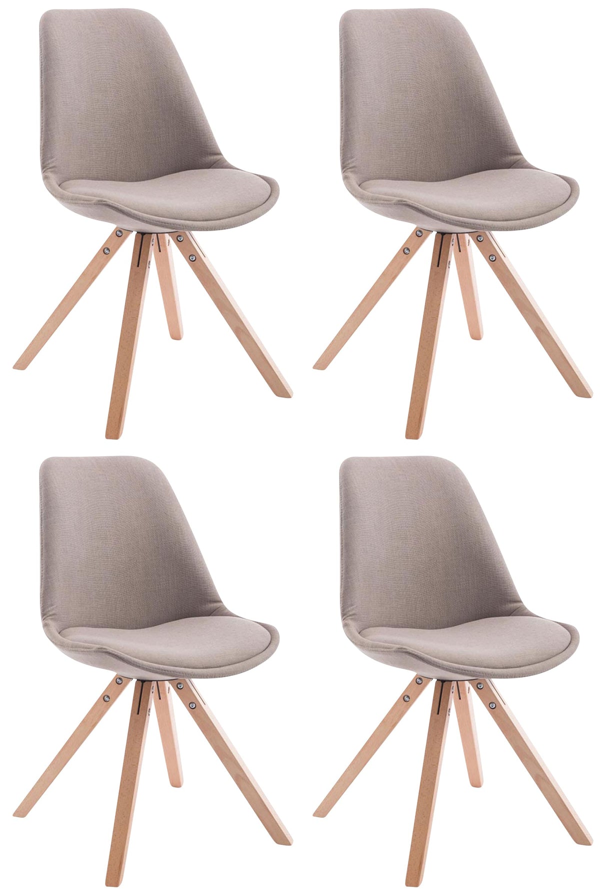 4-pack besöksstolar Toulouse tyg Square