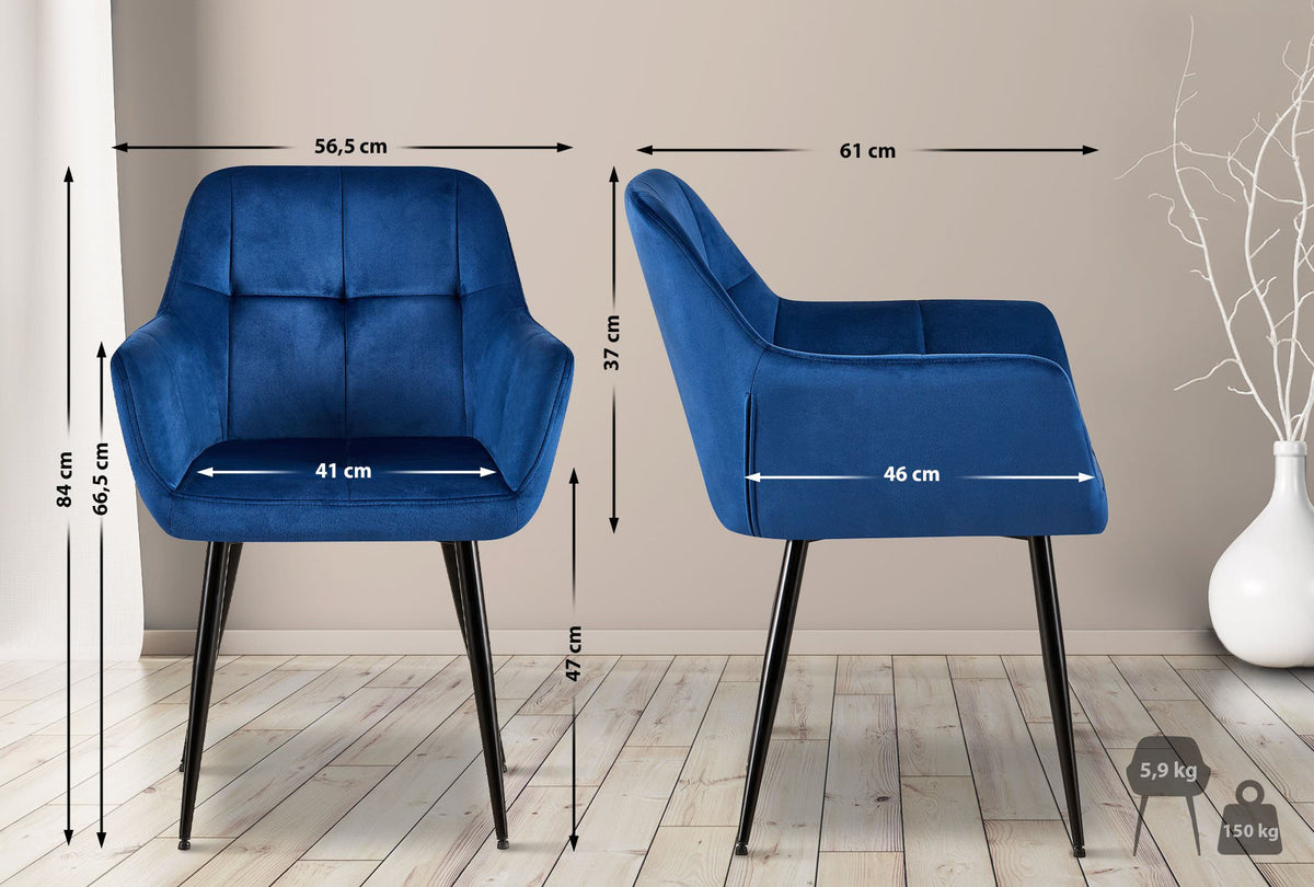 2-pack matstol Emia sammet