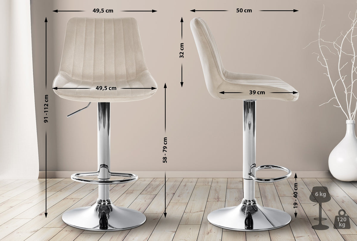2-pack barstol Toni sammet