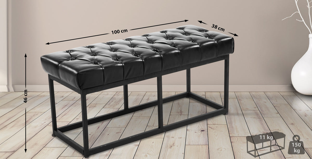 Sittbänk Amun konstläder svart