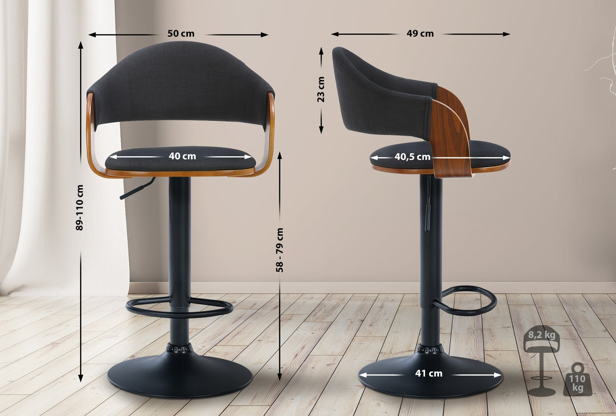 2-pack barstol Nilse tyg
