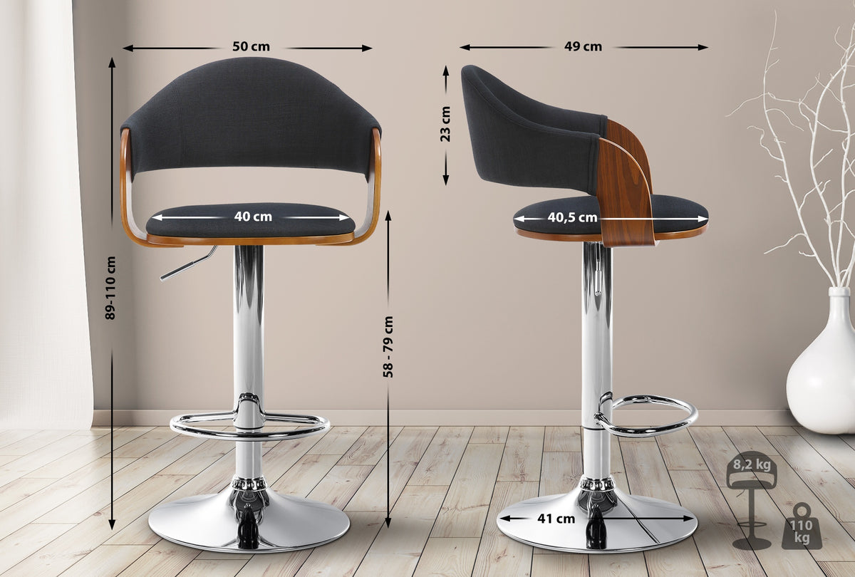 2-pack barstol Nilse tyg
