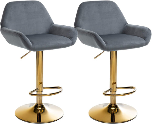 2-pack barstol Braga guld sammet