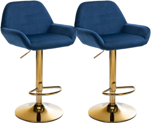 2-pack barstol Braga guld sammet