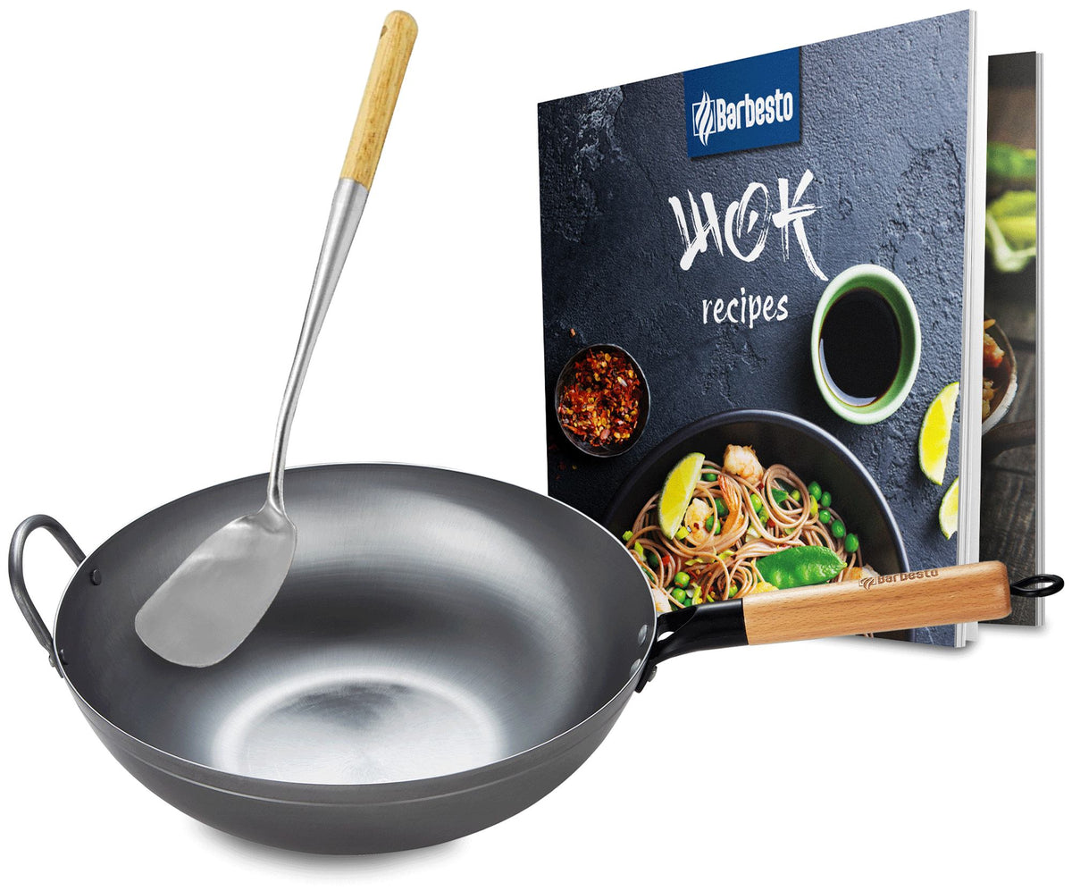 Wok set av kolstål