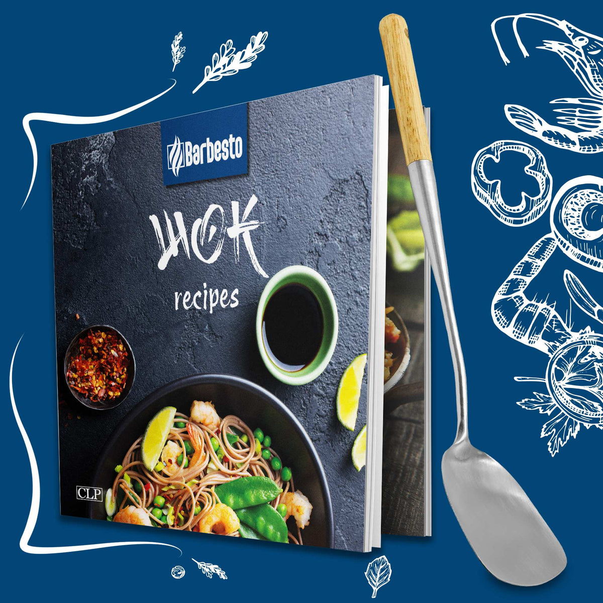 Wok set av kolstål