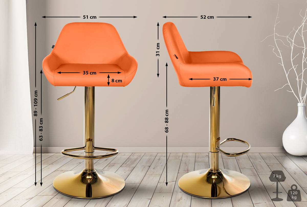 2-pack barstol Braga guld konstläder