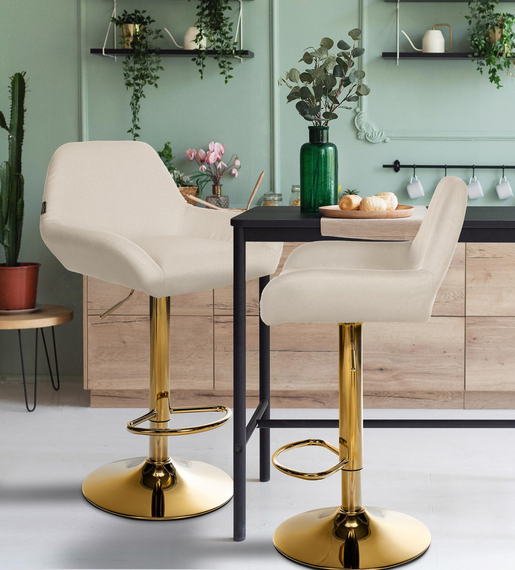 2-pack barstol Braga guld tyg