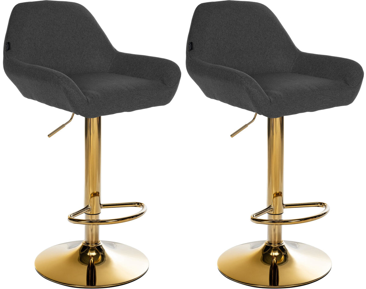 2-pack barstol Braga guld tyg