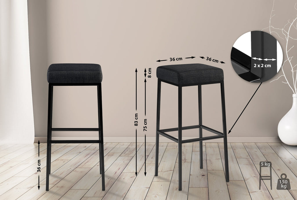 2-pack barstol Montreal tygklädsel