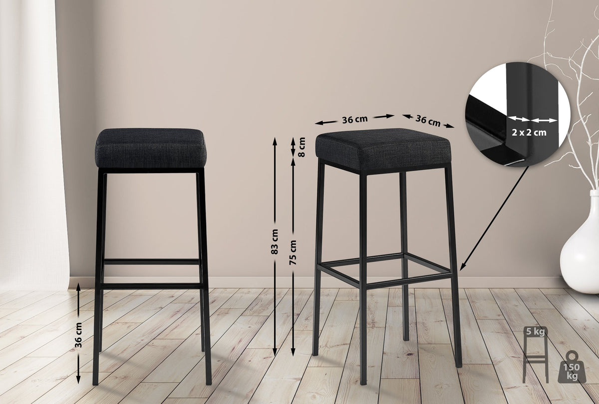 2-pack barstol Montreal tygklädsel