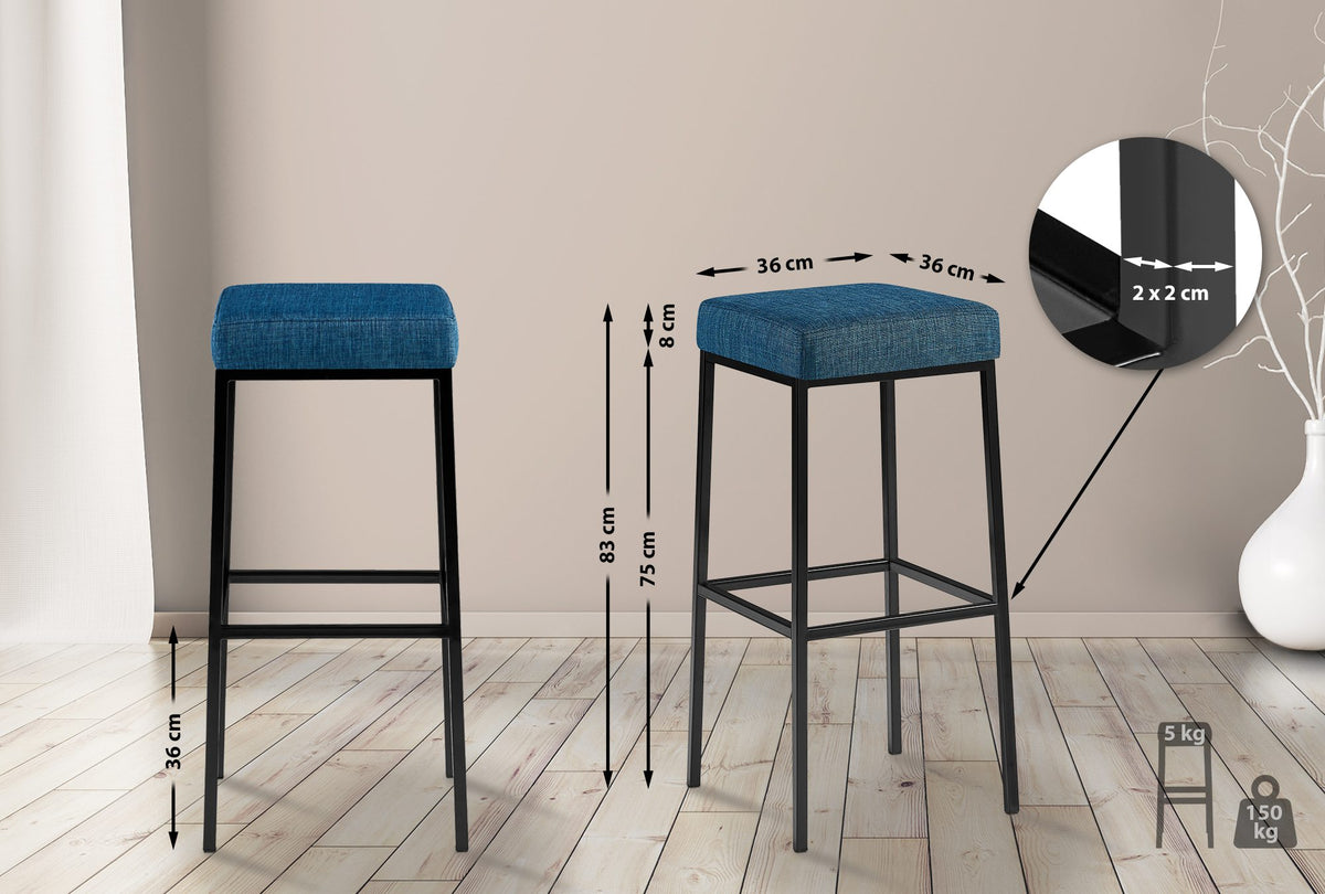 2-pack barstol Montreal tygklädsel