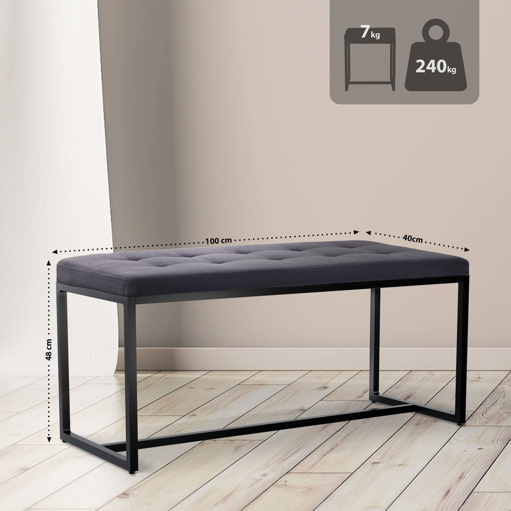 Sittbänk Barci med svart stativ