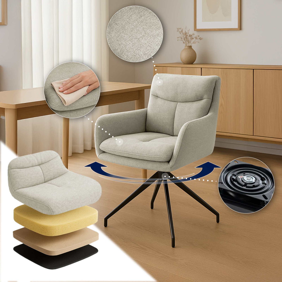 2-pack matstol Somers tyg