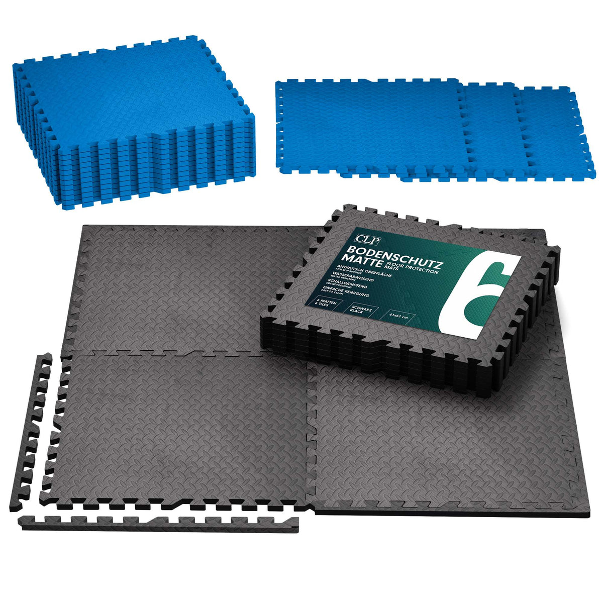 Golvskyddsmattor 60x60 cm 6-pack