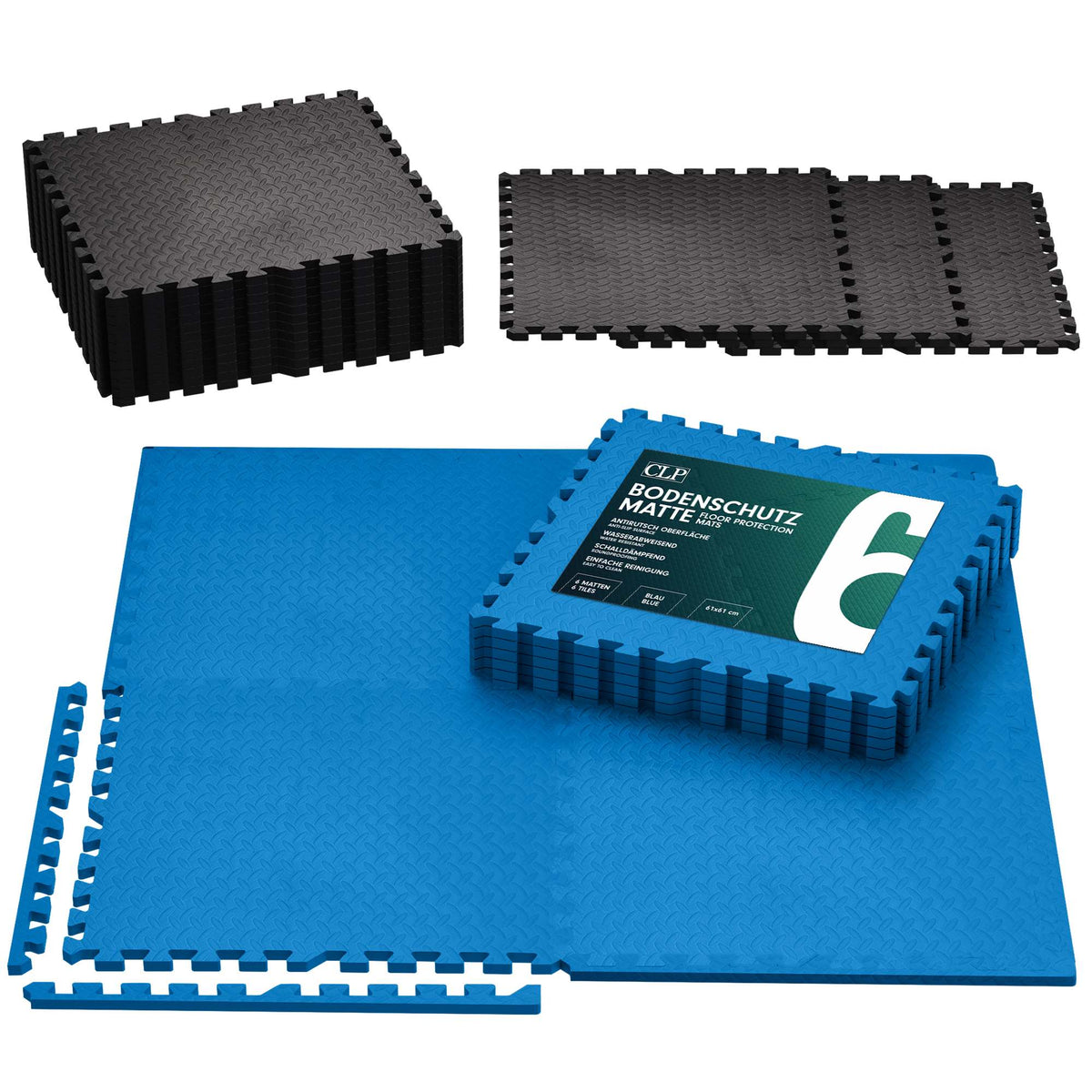 Golvskyddsmattor 60x60 cm 6-pack