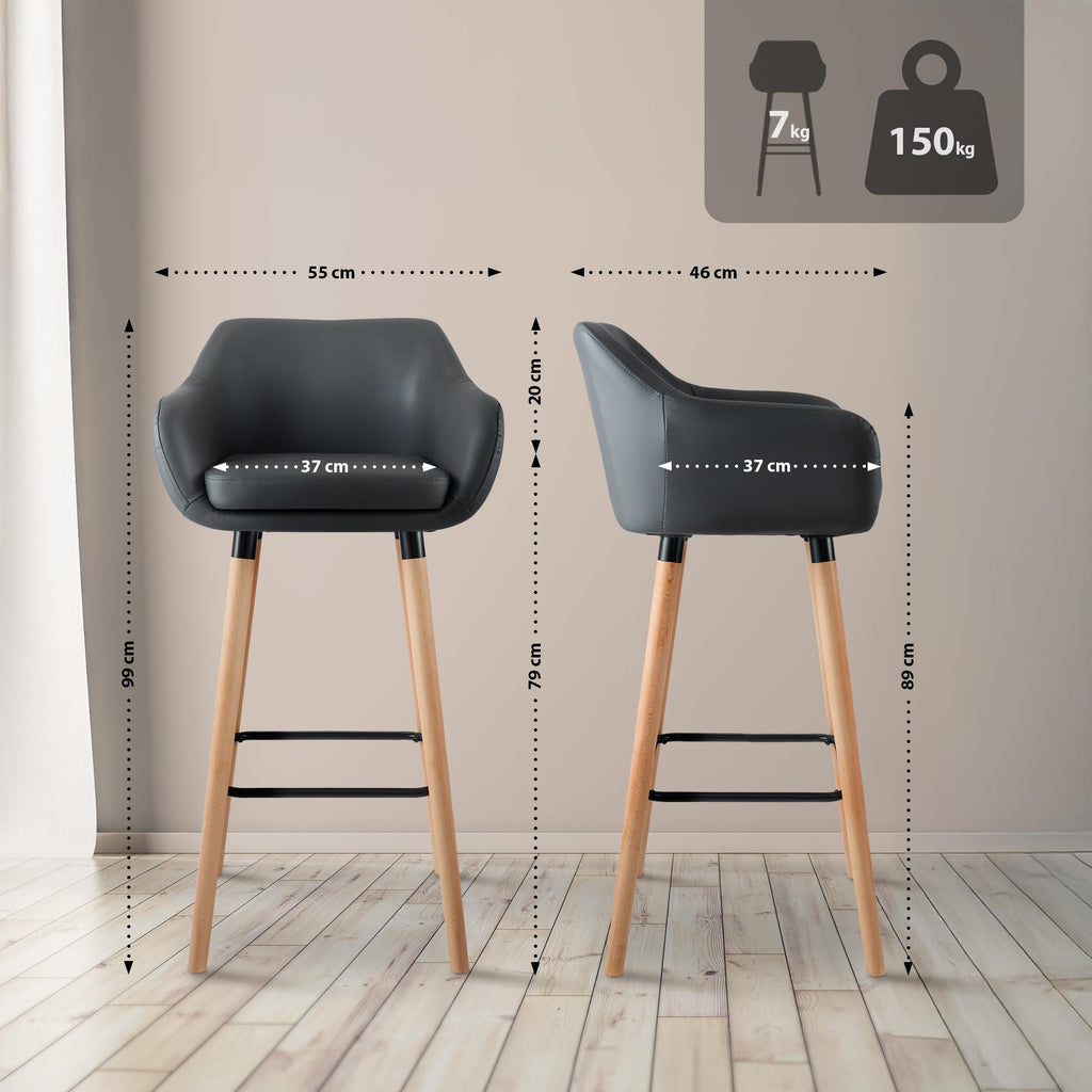 2-pack barstol Grant konstläder