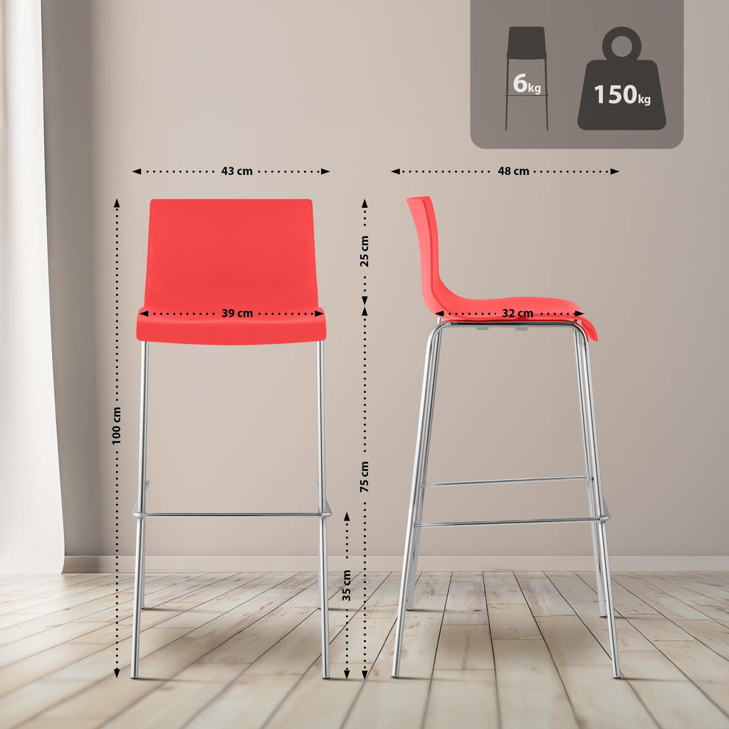 2-pack barstol Hover plast 4-ben stativ