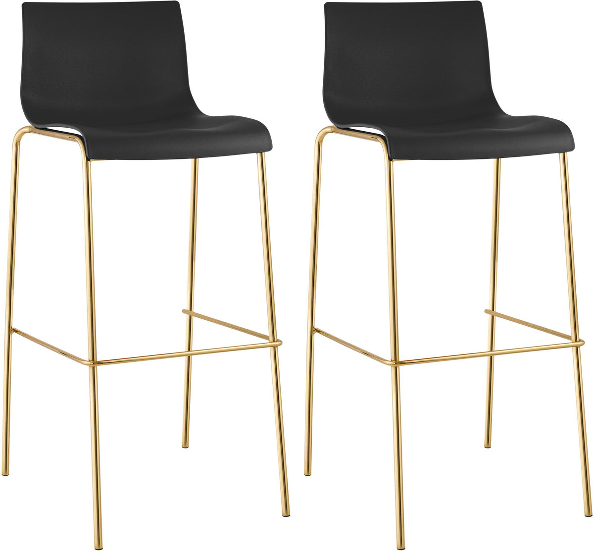 2-pack barstol Hover plast fyrbent stativ guld