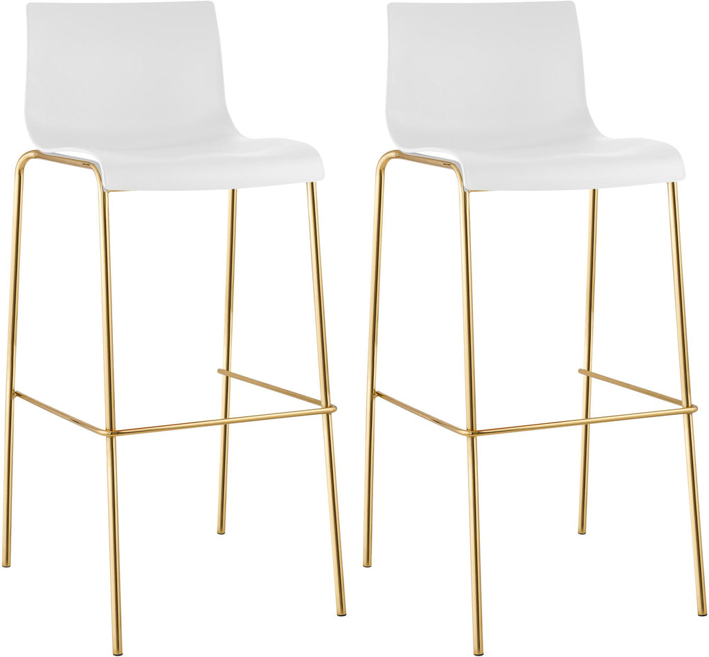 2-pack barstol Hover plast fyrbent stativ guld