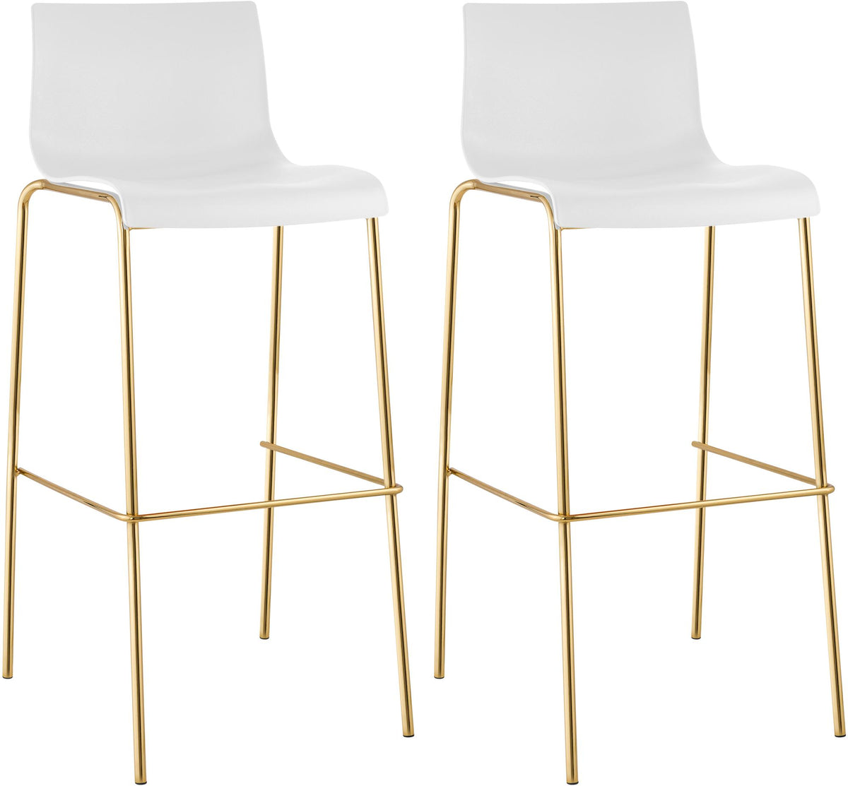 2-pack barstol Hover plast fyrbent stativ guld