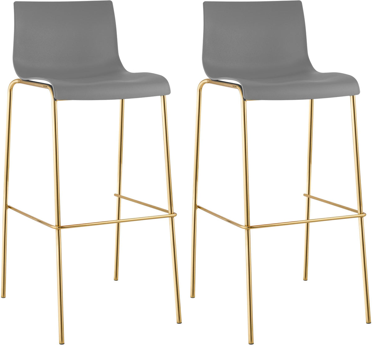 2-pack barstol Hover plast fyrbent stativ guld