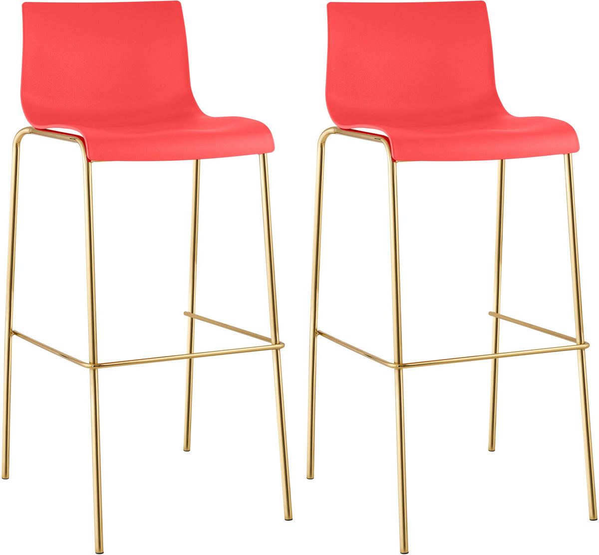 2-pack barstol Hover plast fyrbent stativ guld
