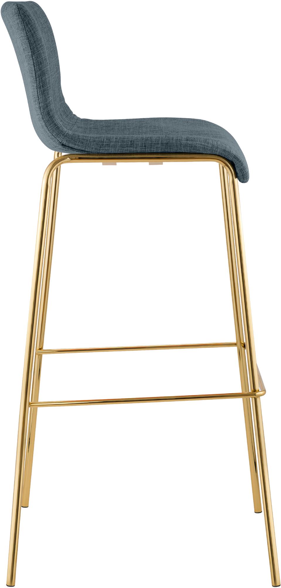 2-pack barstol Hover tyg fyrbent stativ guld