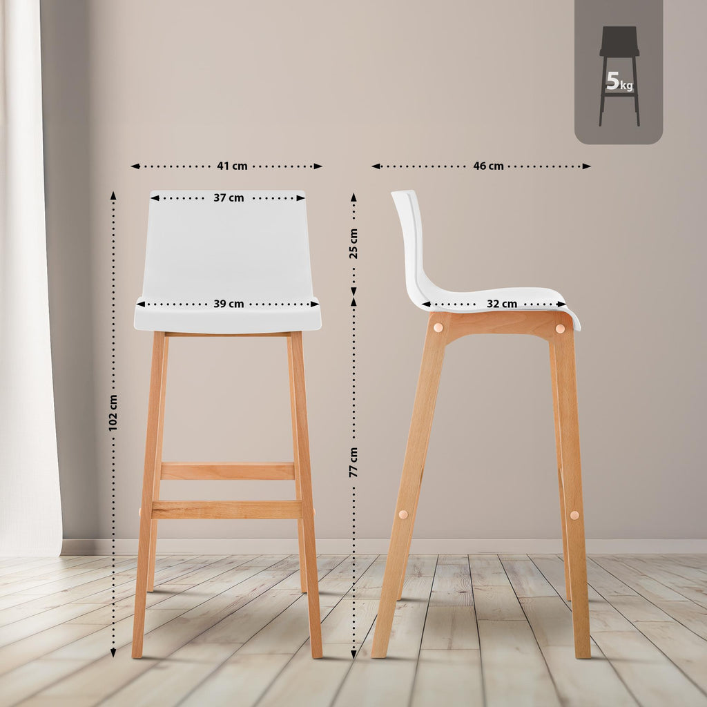 2-pack barstol Hover plast fyrbent stativ Natura