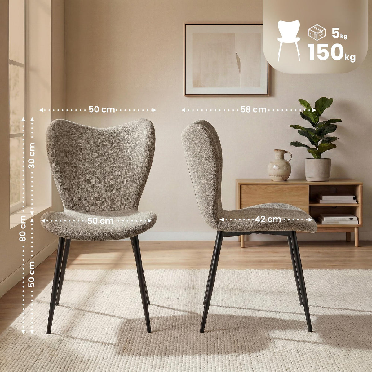 2-pack matstolar Maika