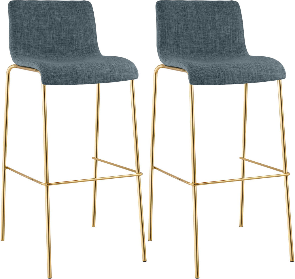 2-pack barstol Hover tyg fyrbent stativ guld