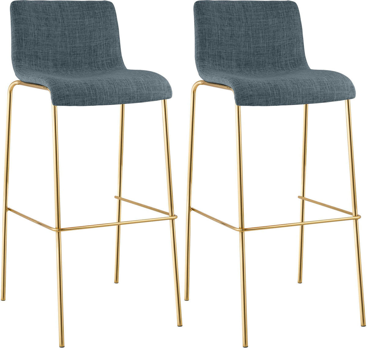 2-pack barstol Hover tyg fyrbent stativ guld