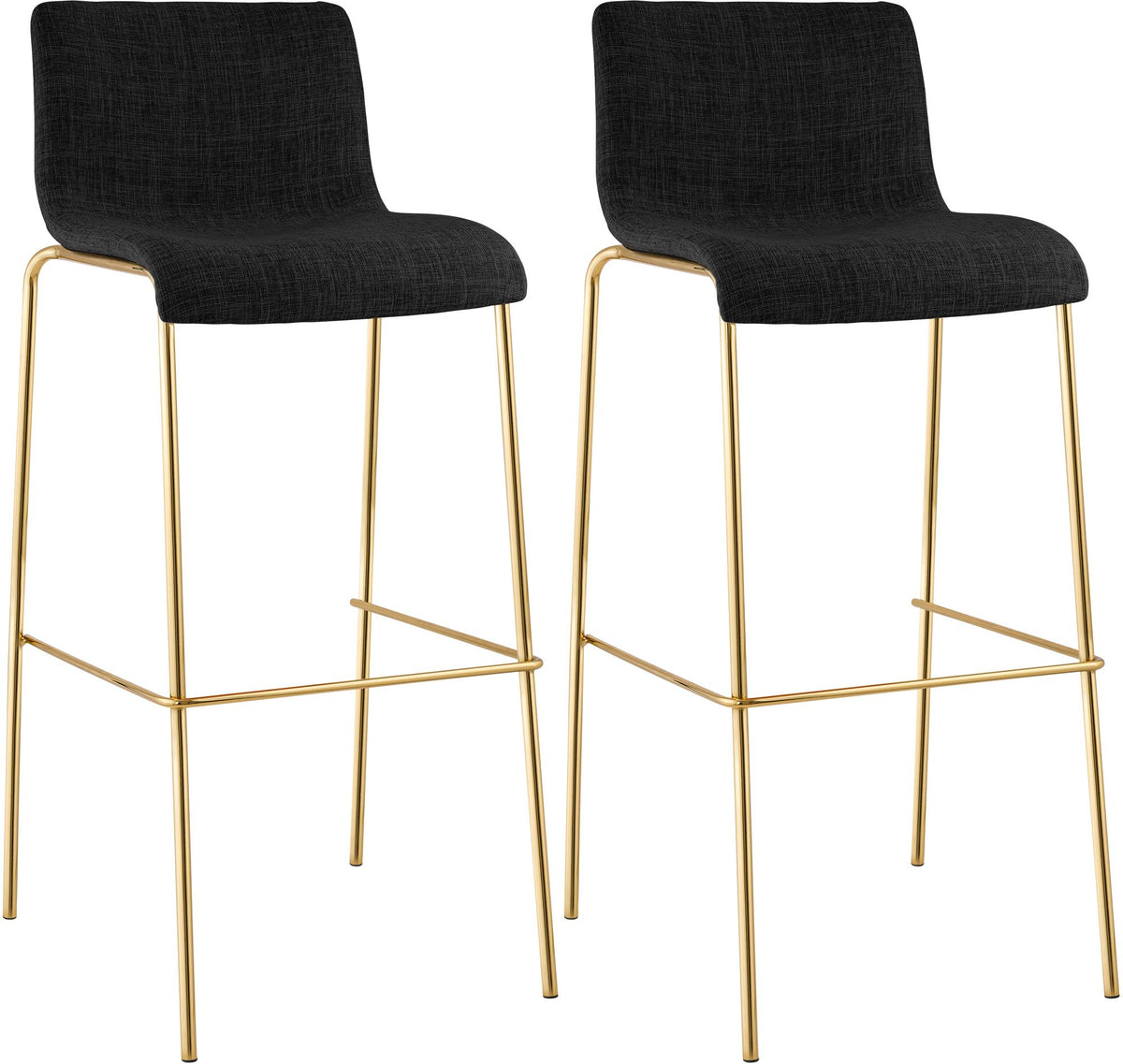 2-pack barstol Hover tyg fyrbent stativ guld