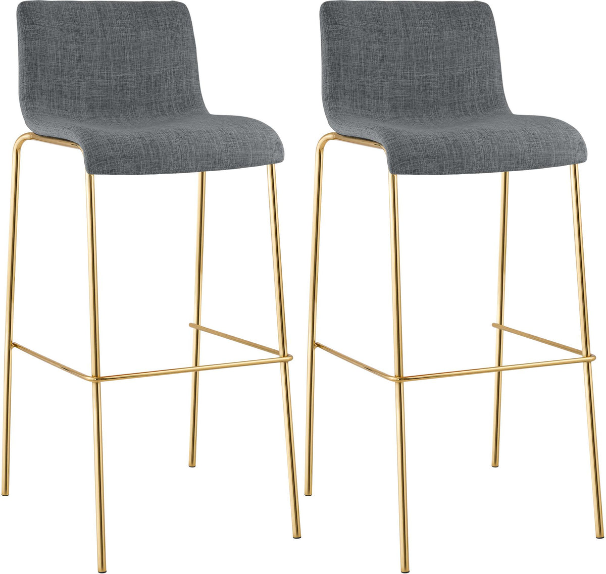 2-pack barstol Hover tyg fyrbent stativ guld