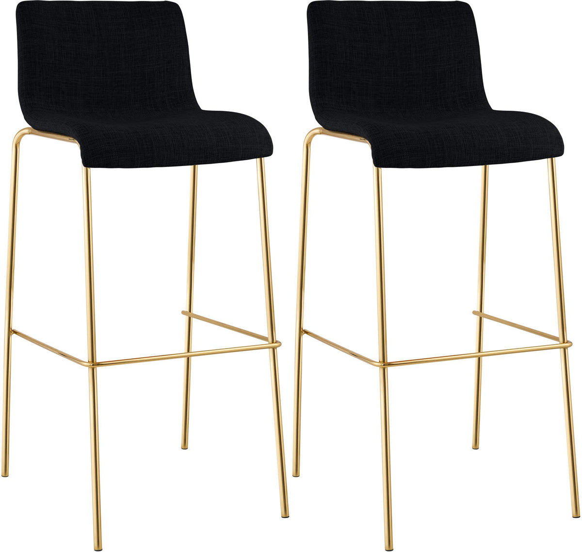 2-pack barstol Hover tyg fyrbent stativ guld