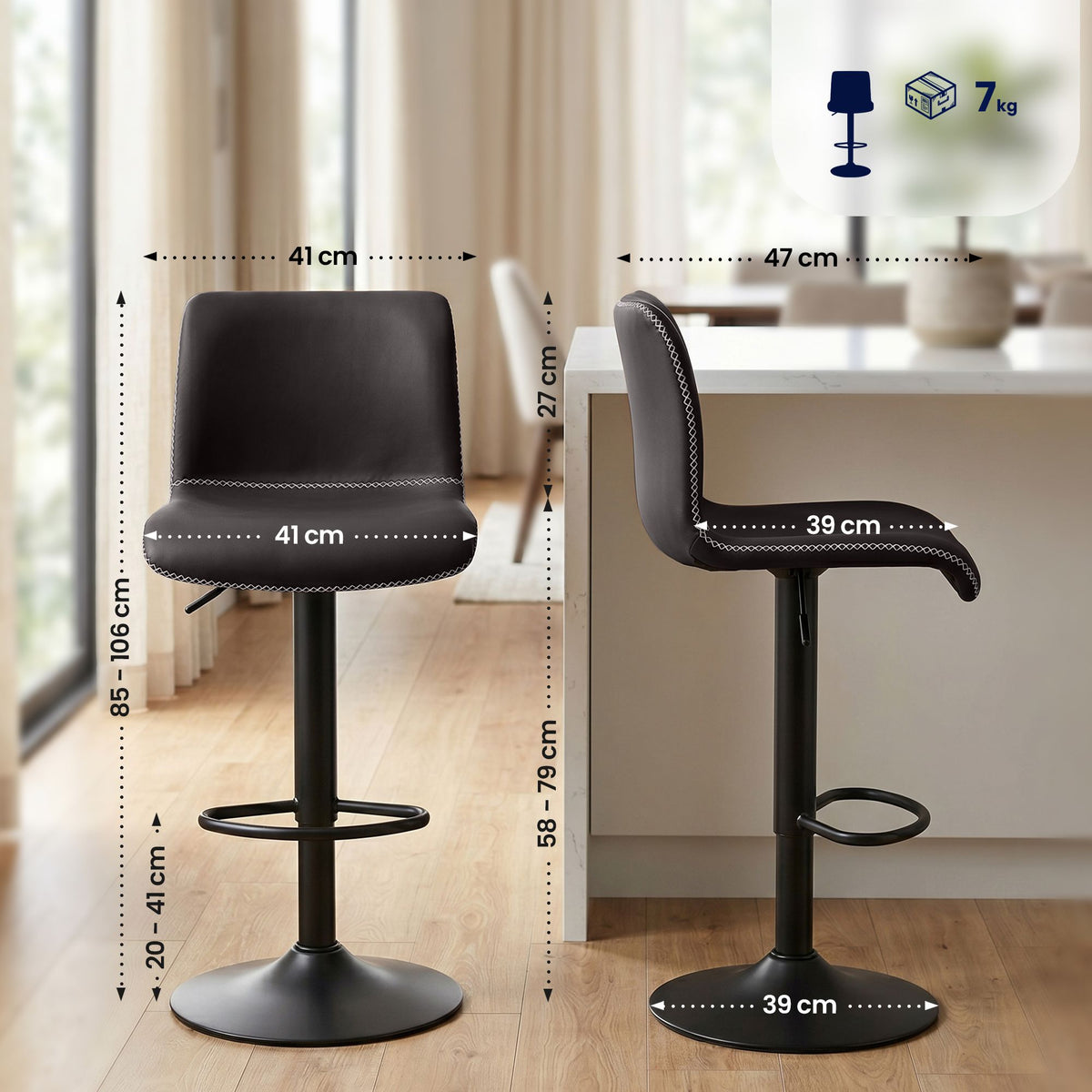 2-pack barstol Henchy konstläder