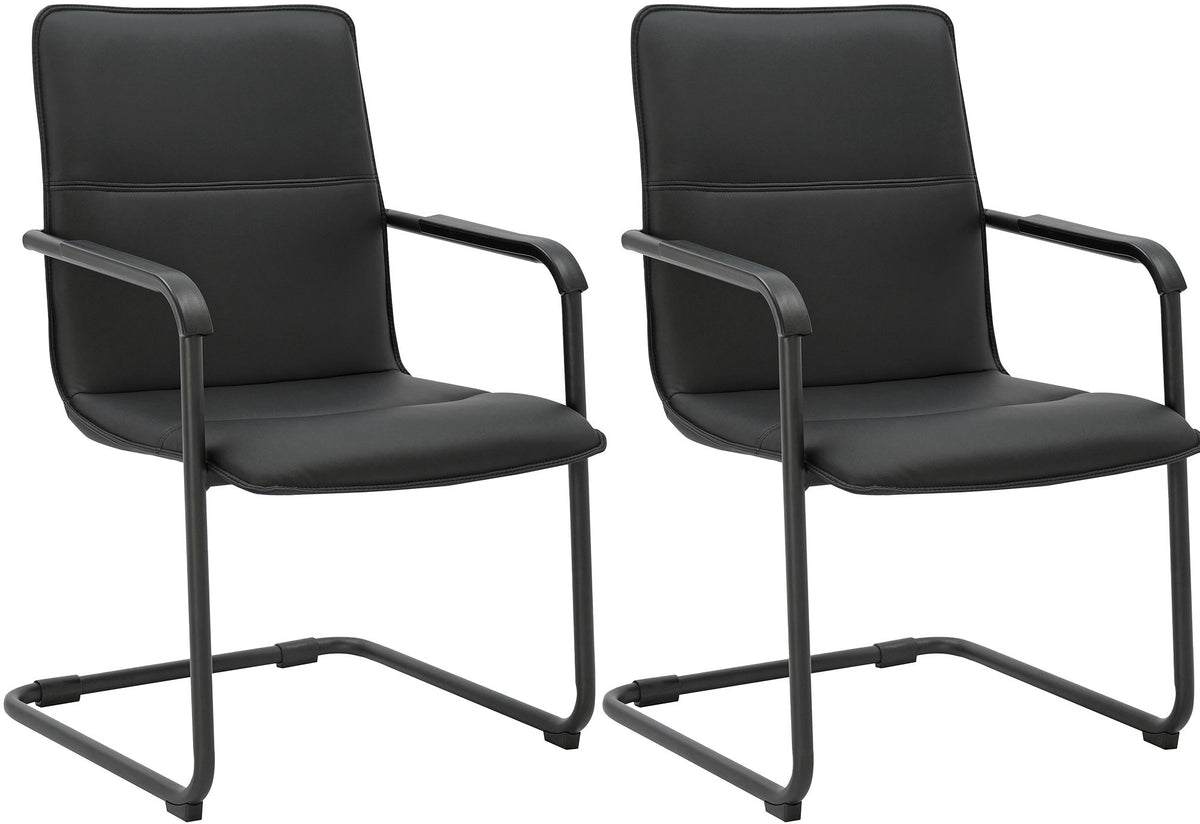 2-pack fribärande stol Seattle konstläder